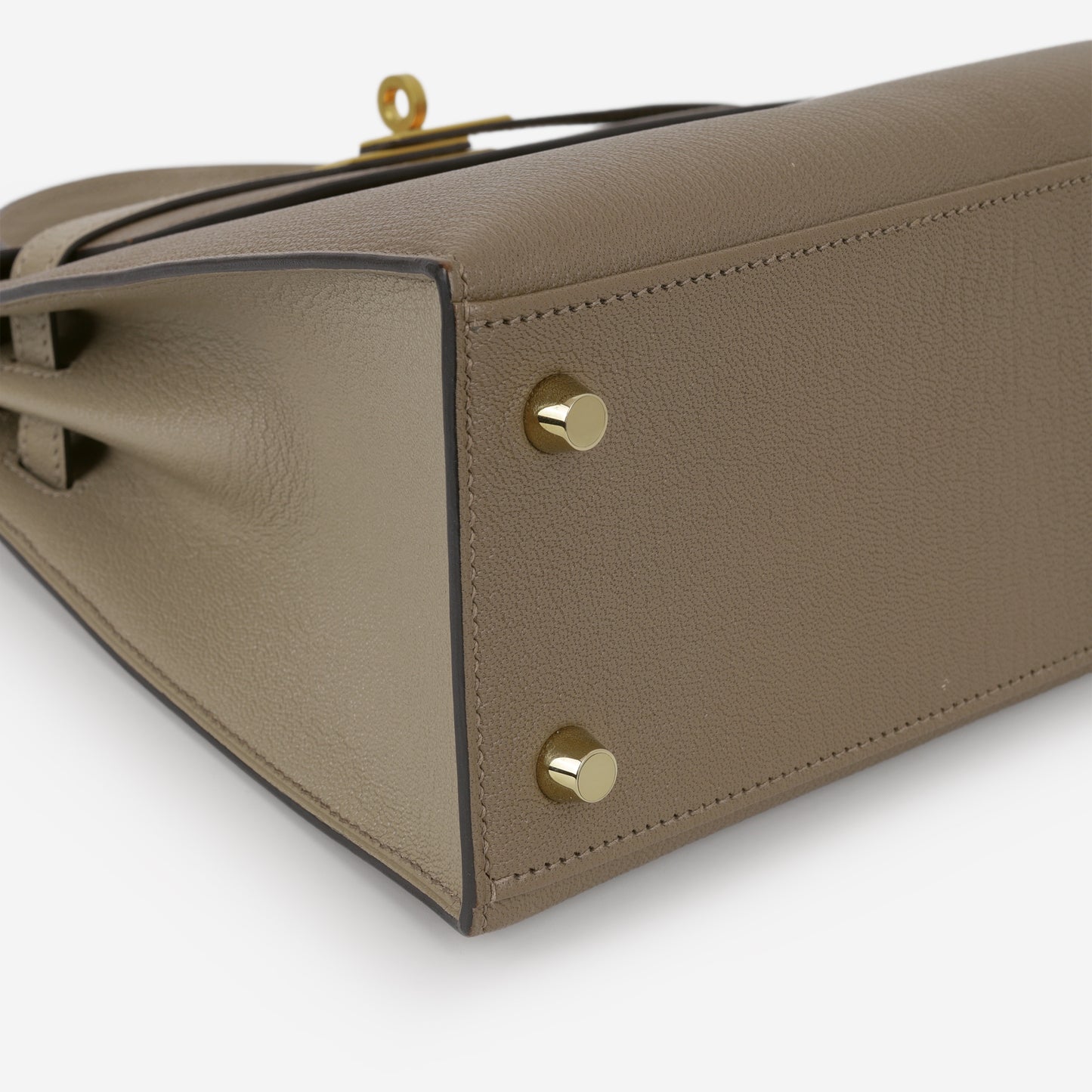 Hermès HSS Kelly 25 - Etoupe / Gris Tourterelle Chevre | Brushed Gold Hardware