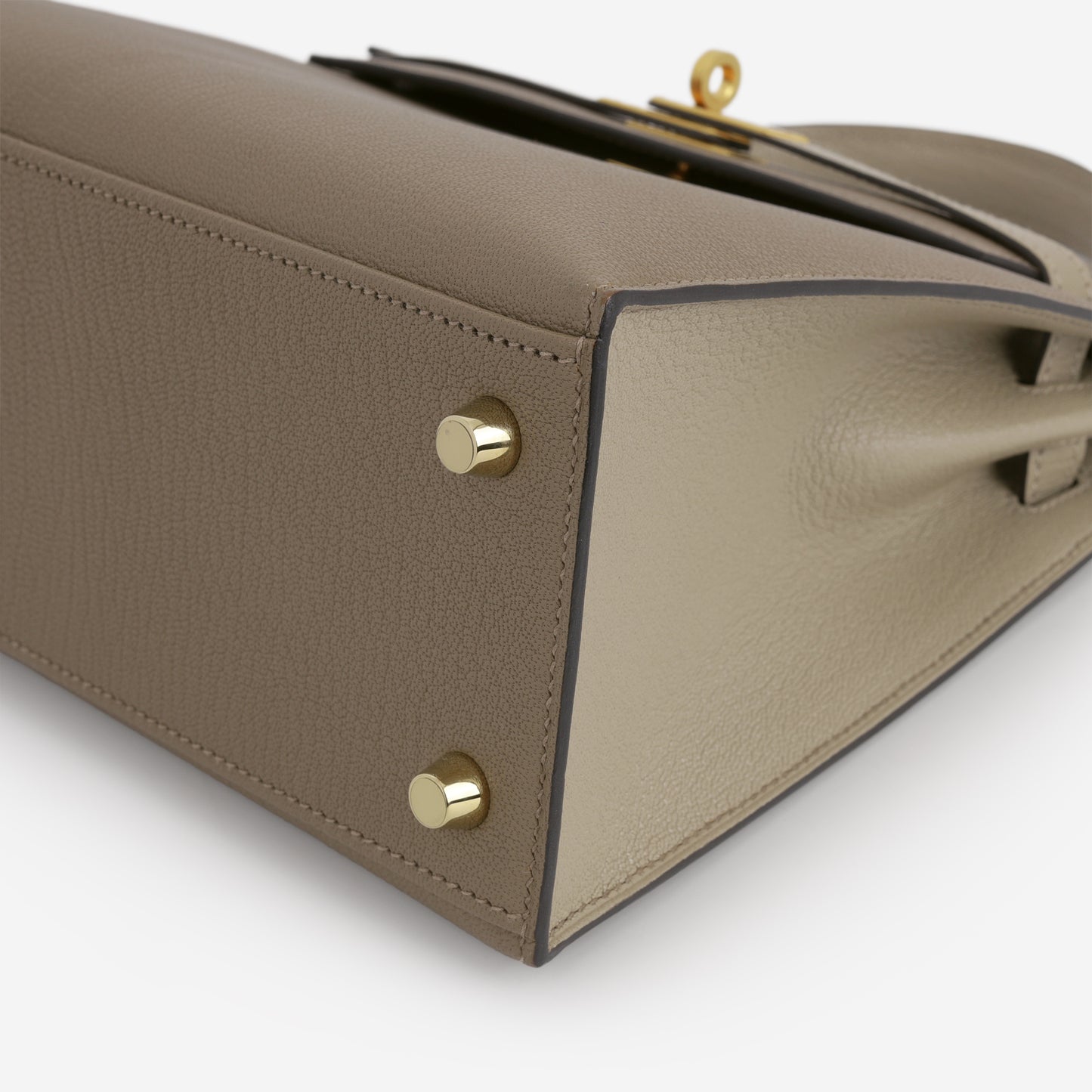 Hermès HSS Kelly 25 - Etoupe / Gris Tourterelle Chevre | Brushed Gold Hardware