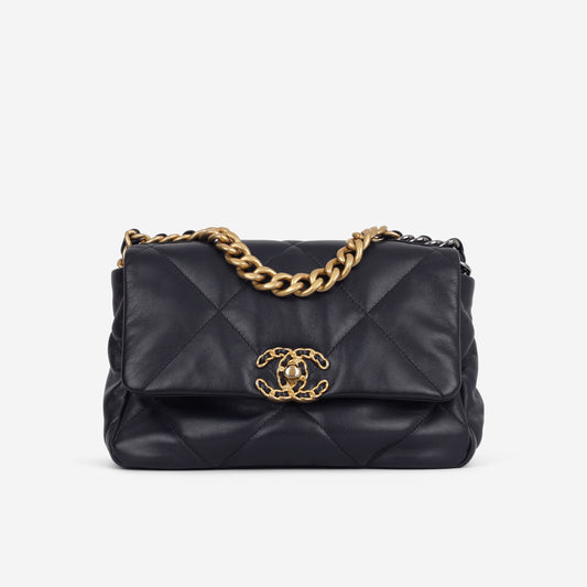 Chanel Small 19 Flap - Navy Lambskin | Mixed Hardware