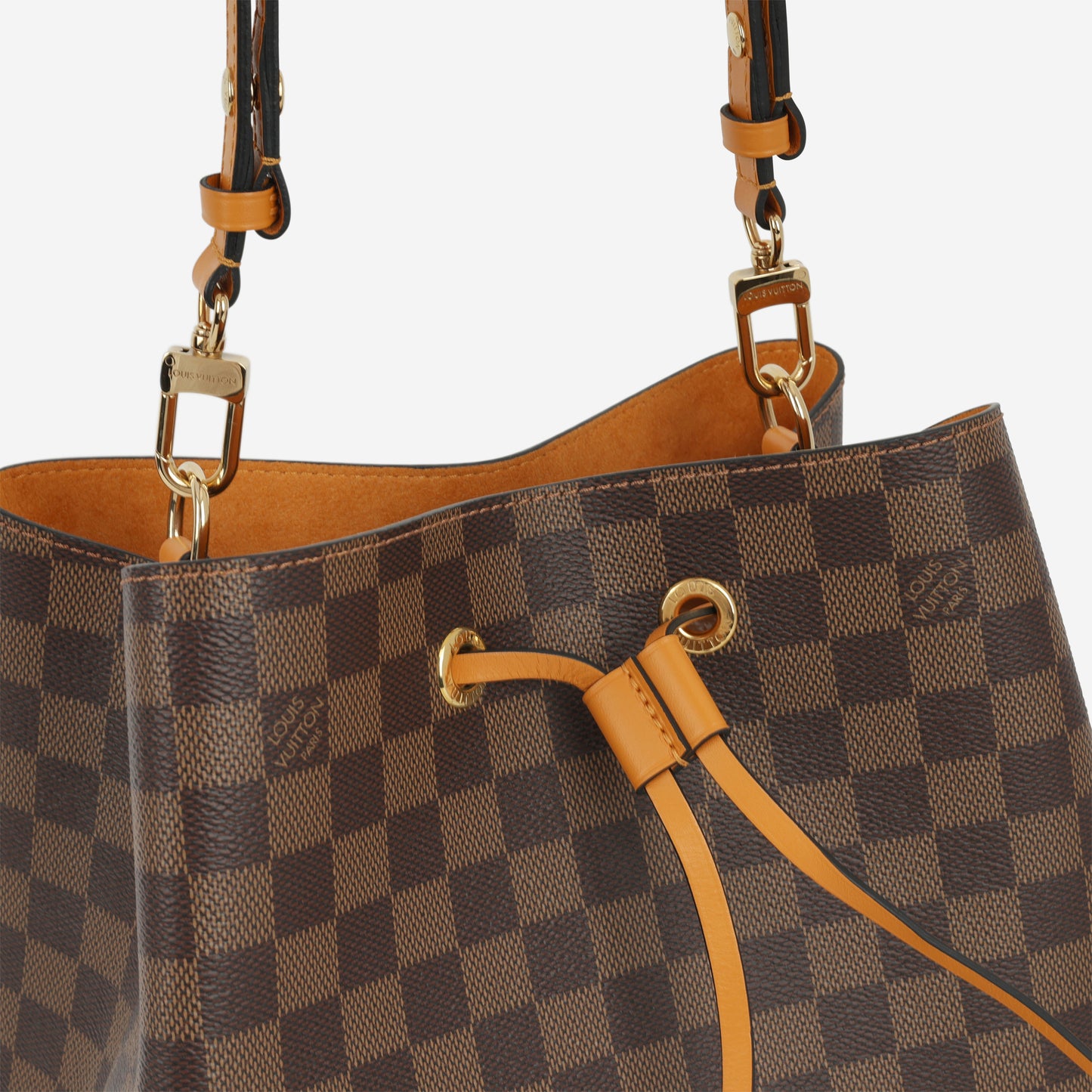 Louis Vuitton NeoNoe MM - Damier Ebene / Safran | Gold Hardware