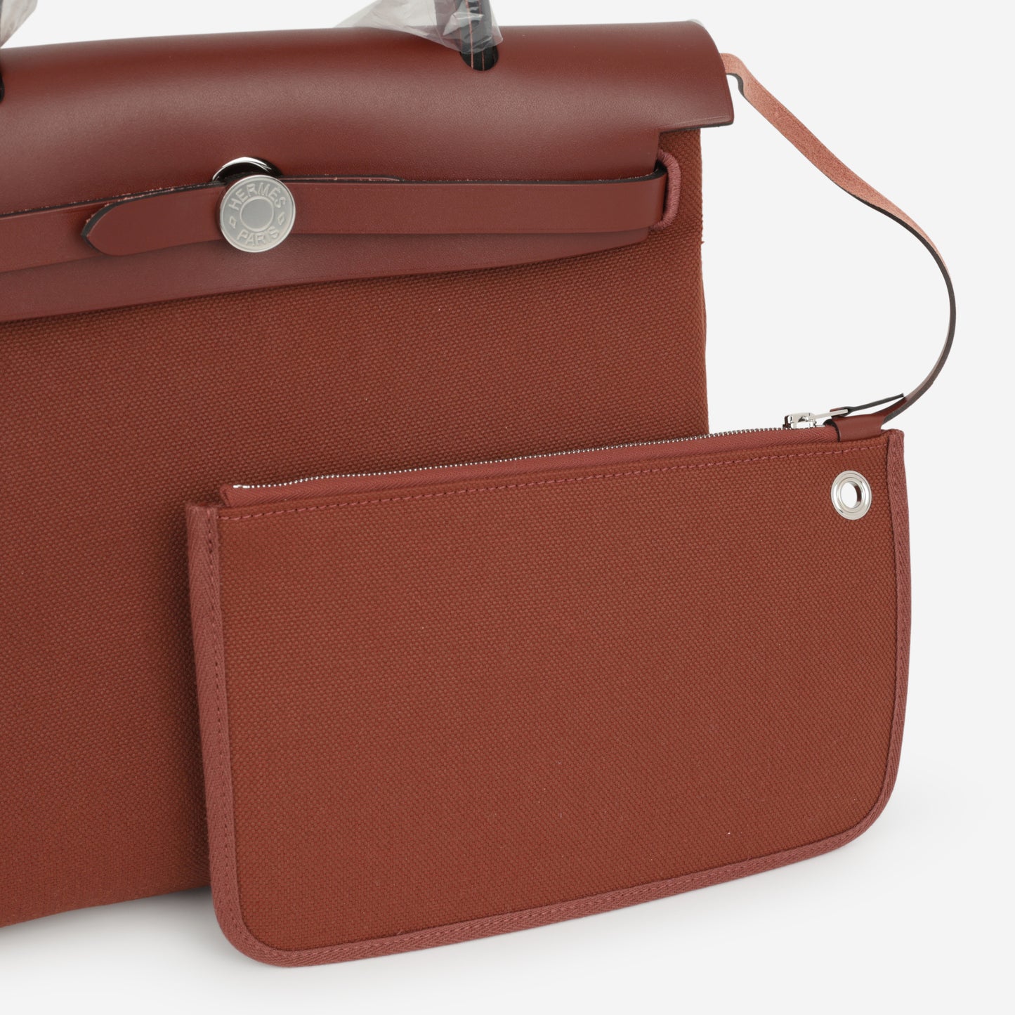 Hermès Herbag 31 - Rouge H Canvas / Hunter | Palladium Hardware