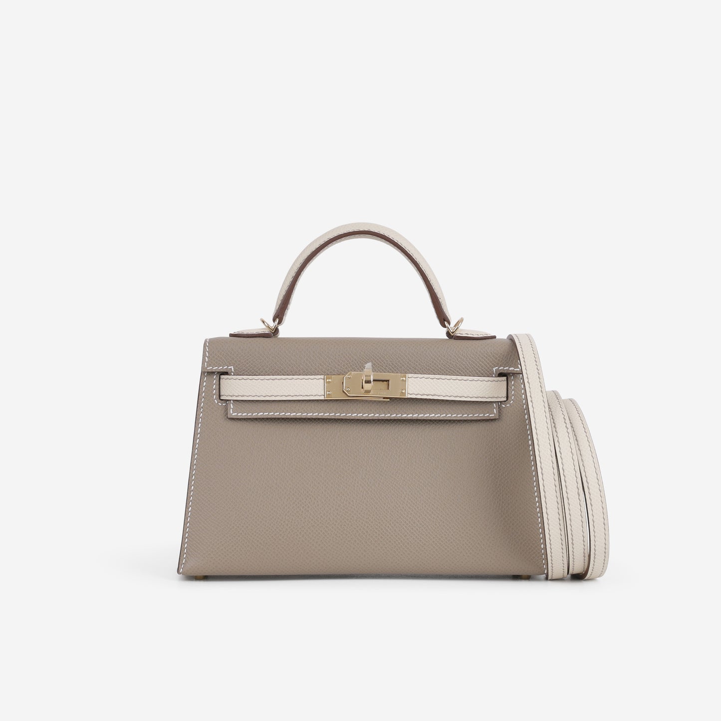Hermès Kelly 20 - Etoupe / Craie Epsom | Permabrass - Bagista