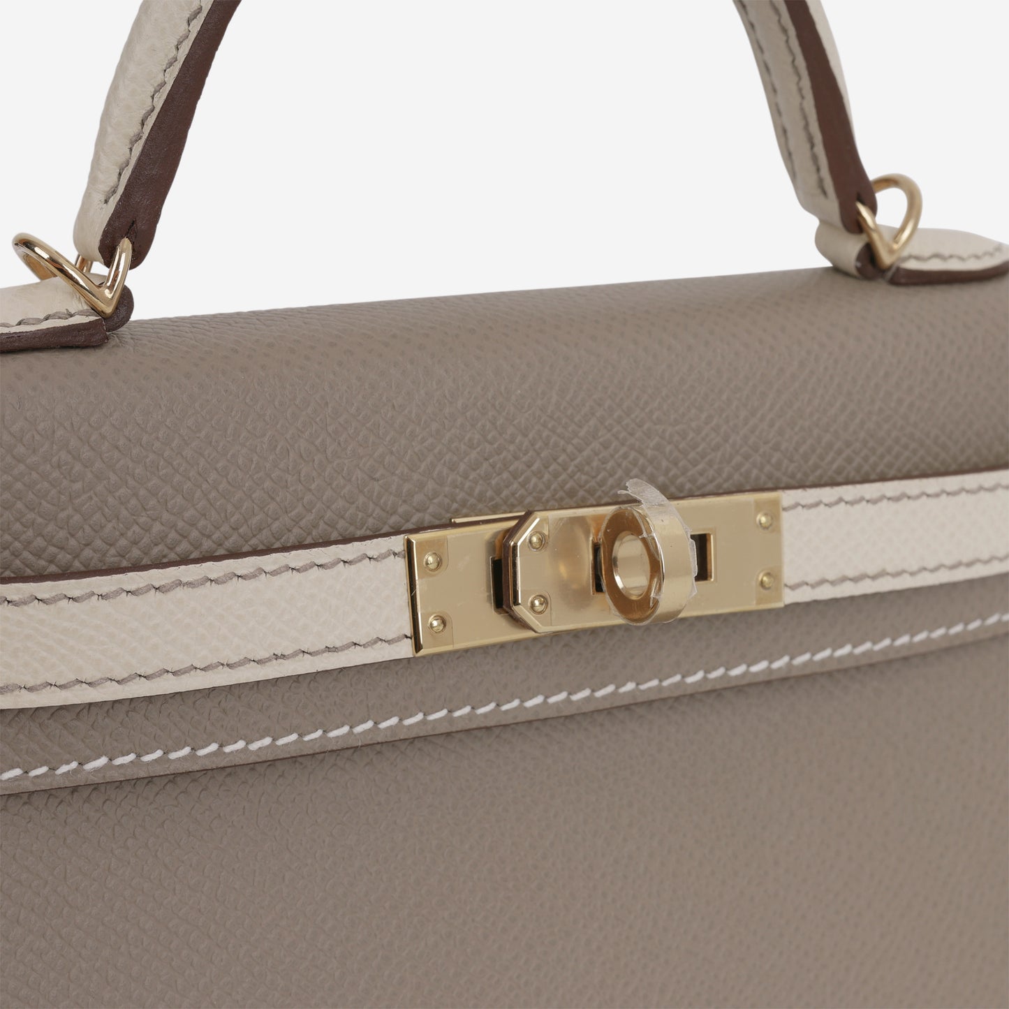 Hermès Kelly 20 - Etoupe / Craie Epsom | Permabrass - Bagista