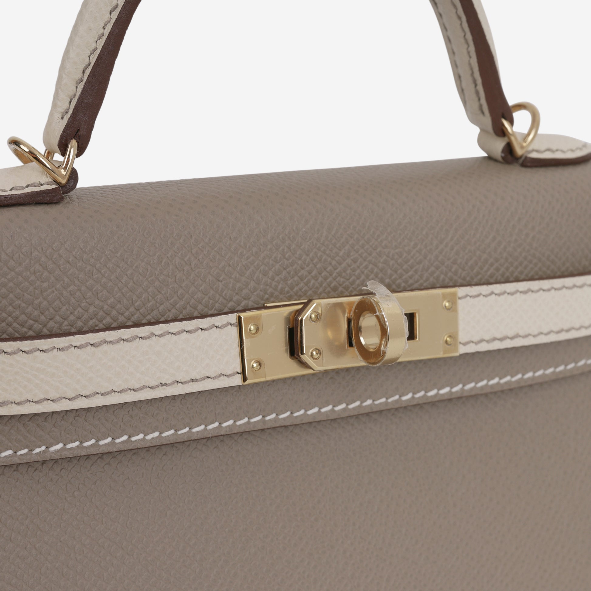 Hermès Kelly 20 - Etoupe / Craie Epsom | Permabrass - Bagista