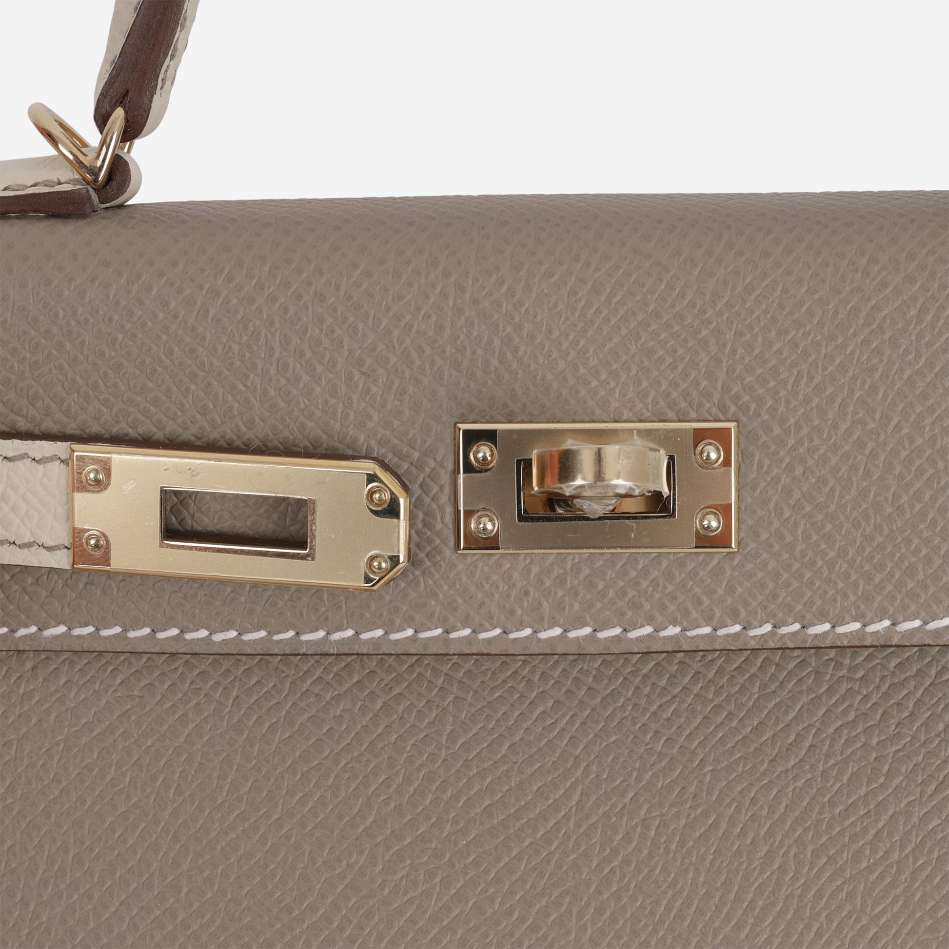 Hermès Kelly 20 - Etoupe / Craie Epsom | Permabrass - Bagista