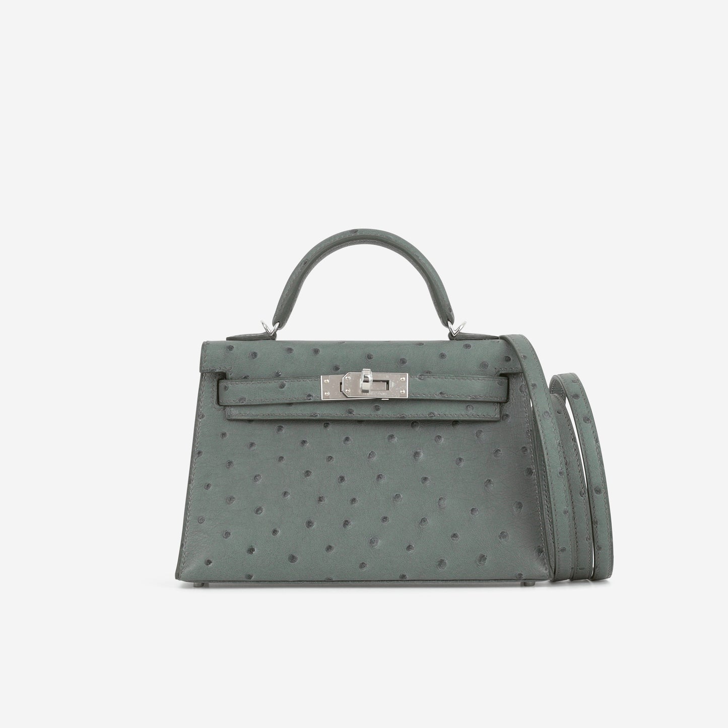 Hermès Mini Kelly - Vert Amande Ostrich | Palladium Hardware