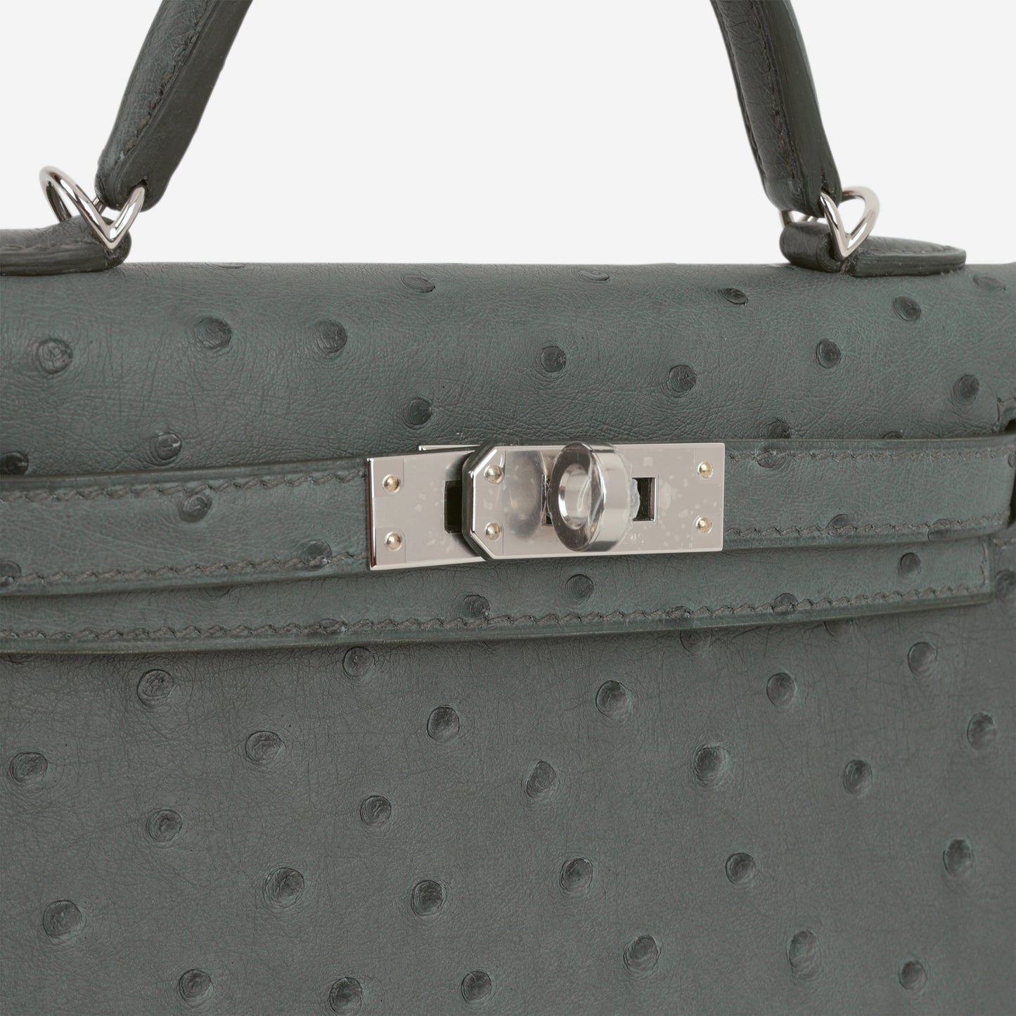 Hermès Mini Kelly - Vert Amande Ostrich | Palladium Hardware