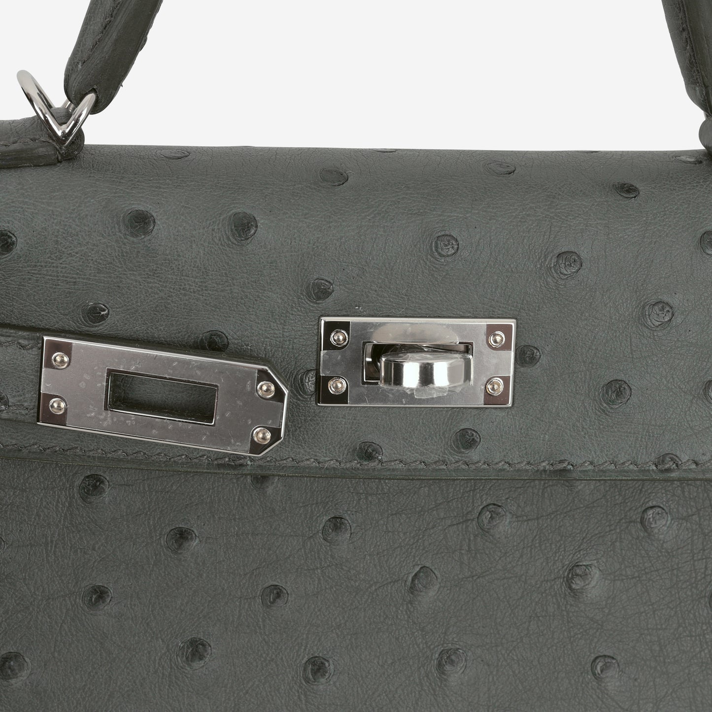 Hermès Mini Kelly - Vert Amande Ostrich | Palladium Hardware