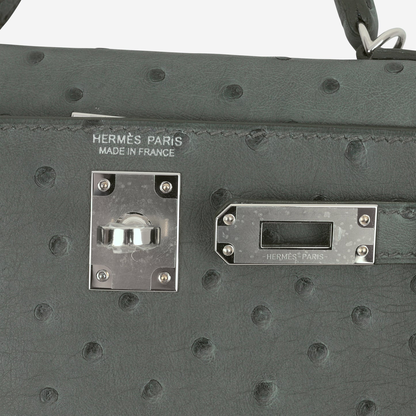 Hermès Mini Kelly - Vert Amande Ostrich | Palladium Hardware