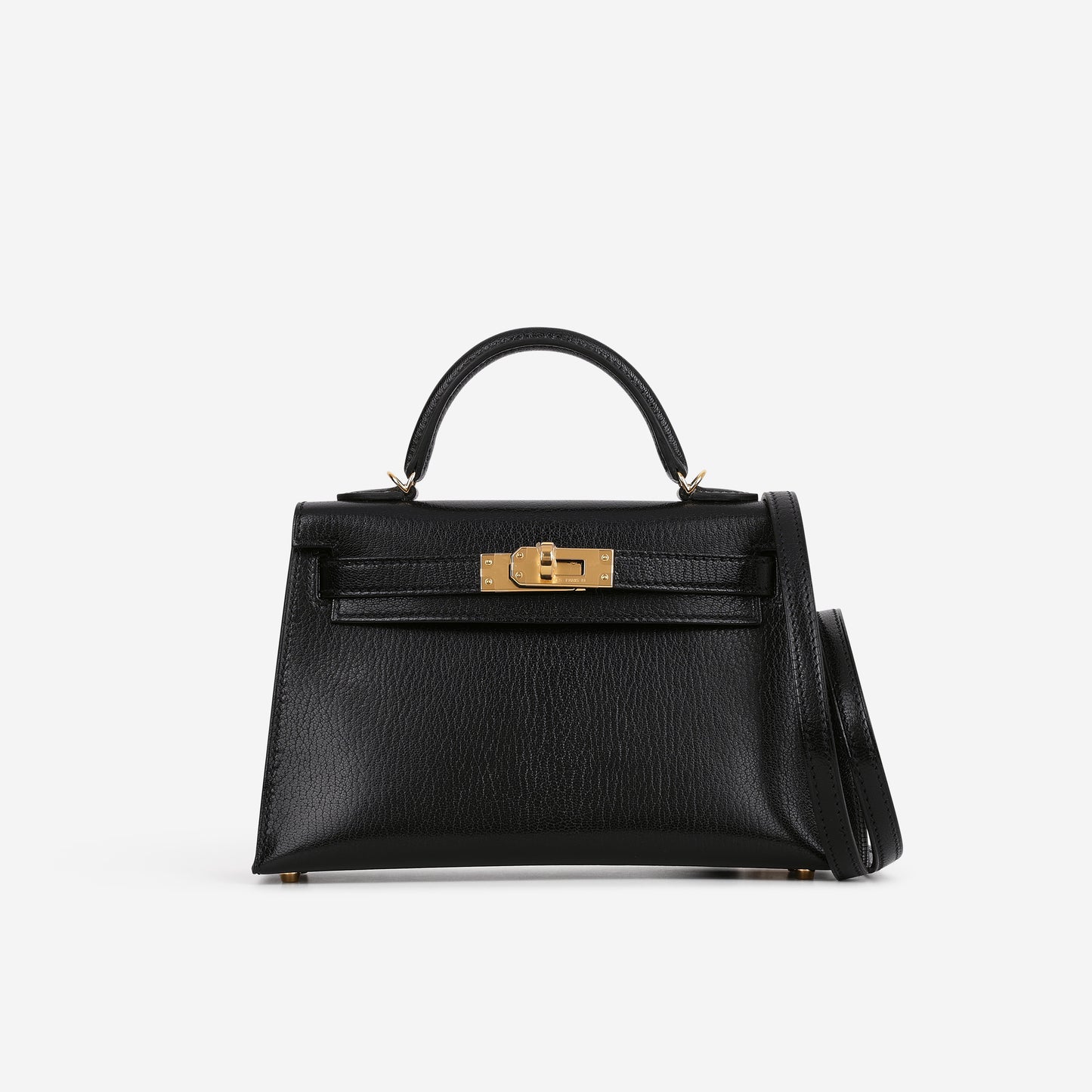 Hermès Mini Kelly 20cm - Black Chevre Chamkila | Gold Hardware