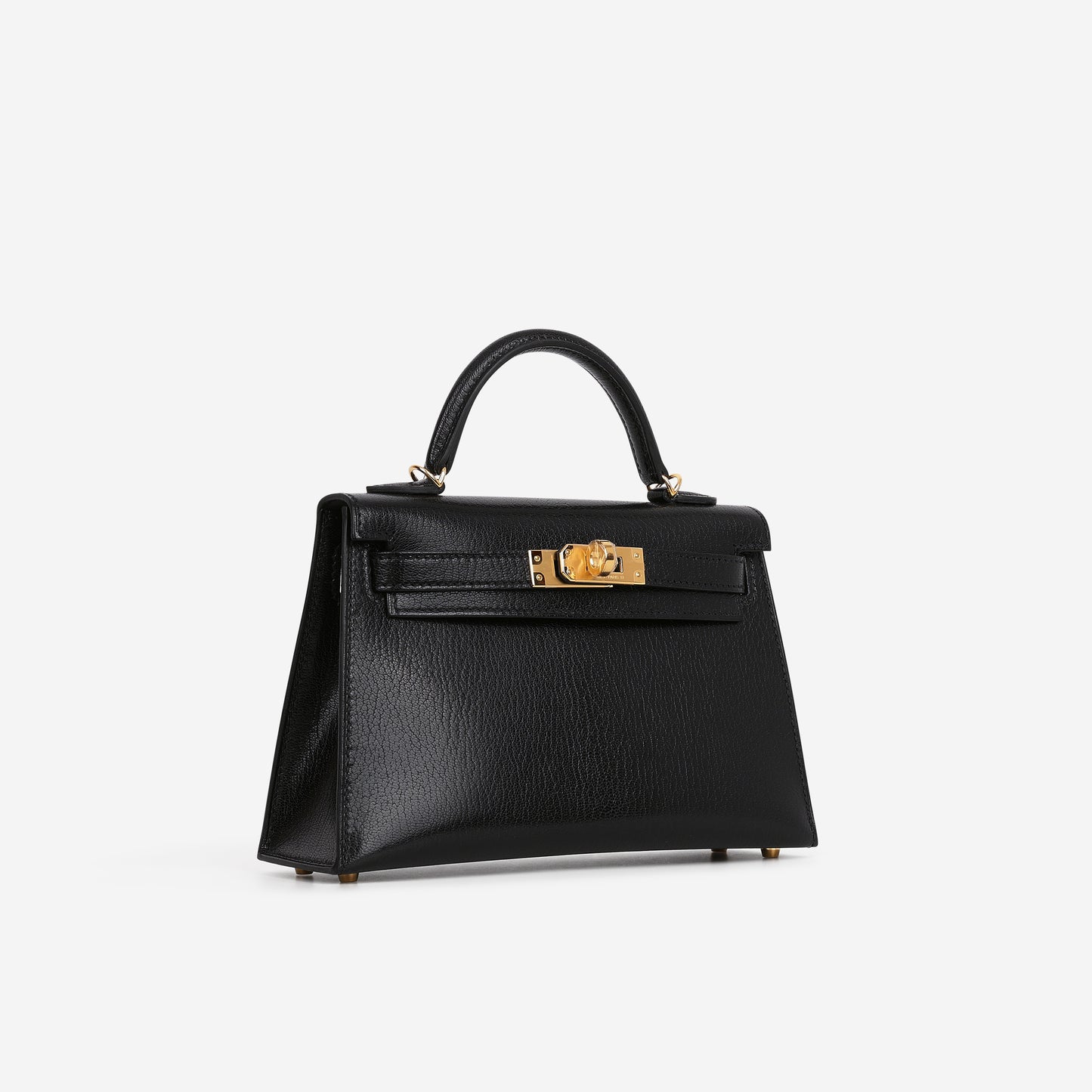 Hermès Mini Kelly 20cm - Black Chevre Chamkila | Gold Hardware