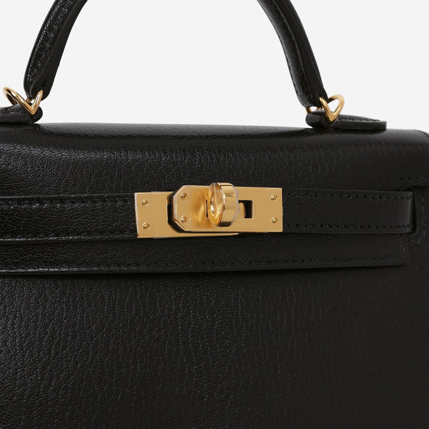 Hermès Mini Kelly 20cm - Black Chevre Chamkila | Gold Hardware