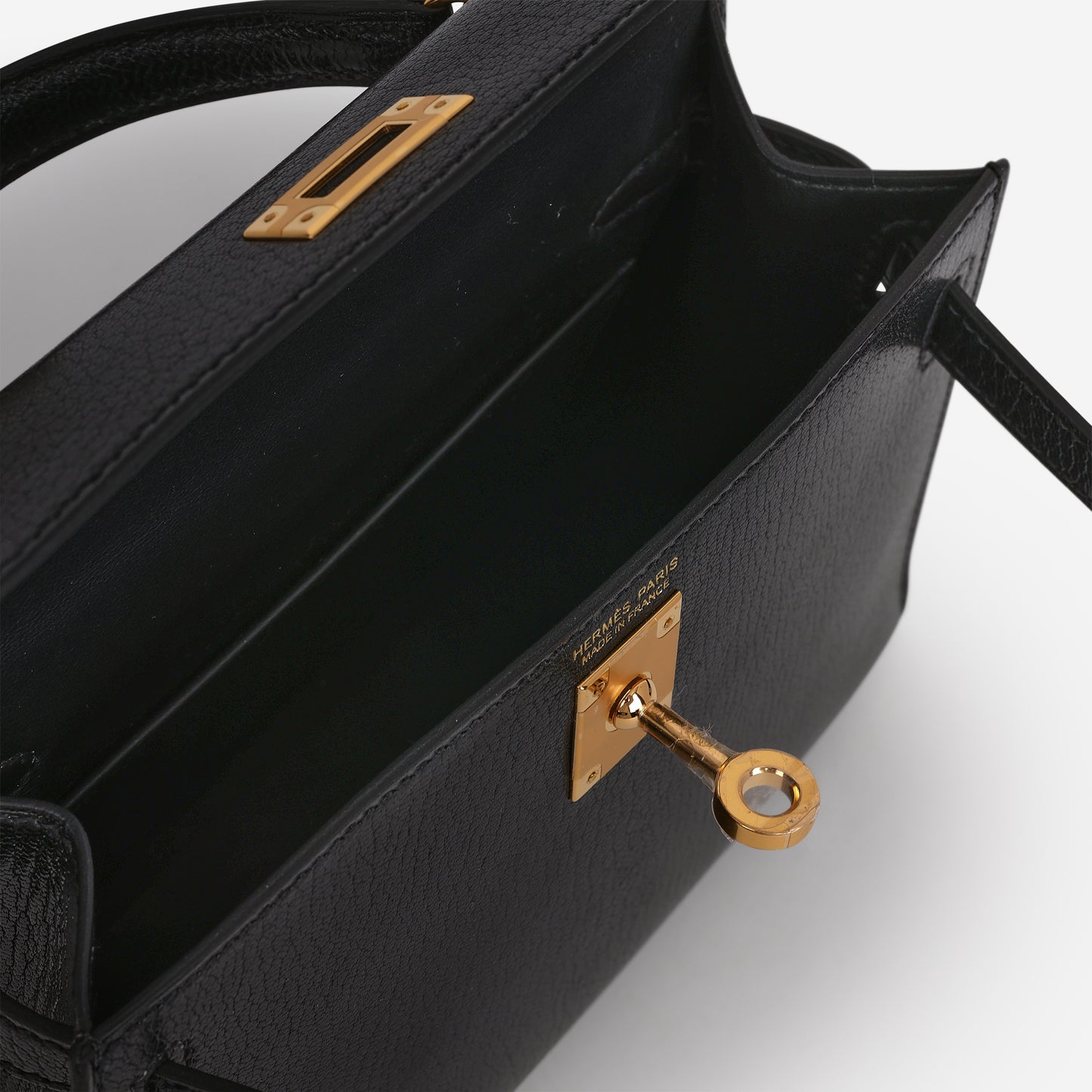 Hermès Mini Kelly 20cm - Black Chevre Chamkila | Gold Hardware