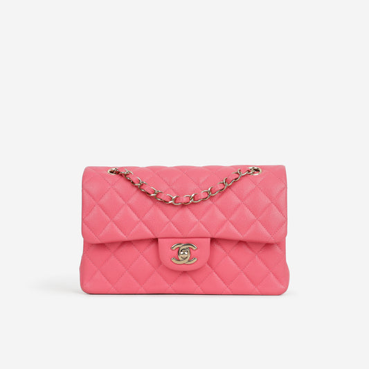 Chanel Small Classic Flap - Pink Caviar | Champagne Gold Hardware