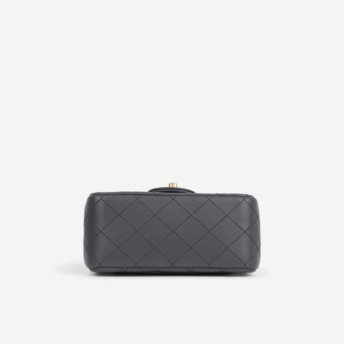 Chanel Mini Square CC Crush - Dark Grey Lambskin | Aged Gold Hardware