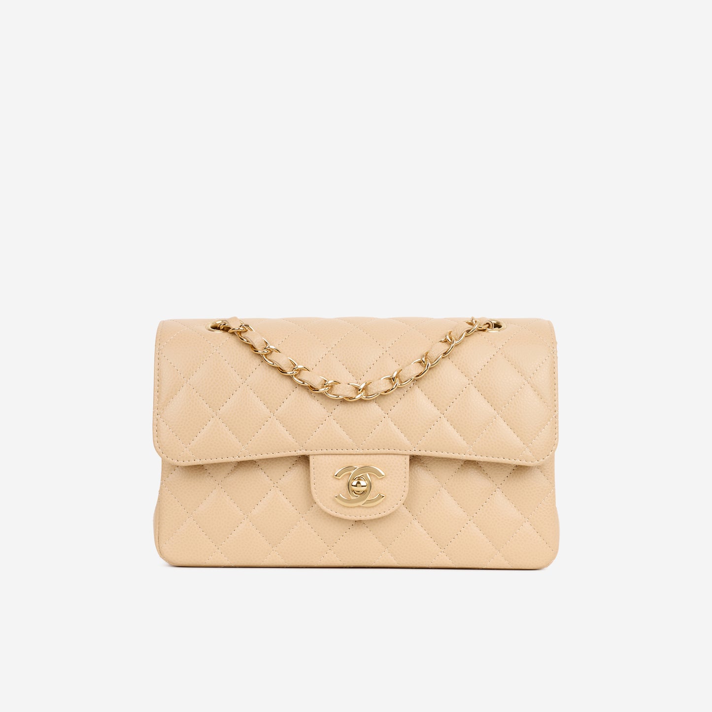 Chanel Small Classic Flap - Beige Caviar | Champagne Gold Hardware