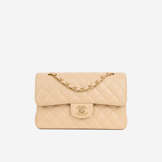 Chanel Small Classic Flap - Beige Caviar | Champagne Gold Hardware