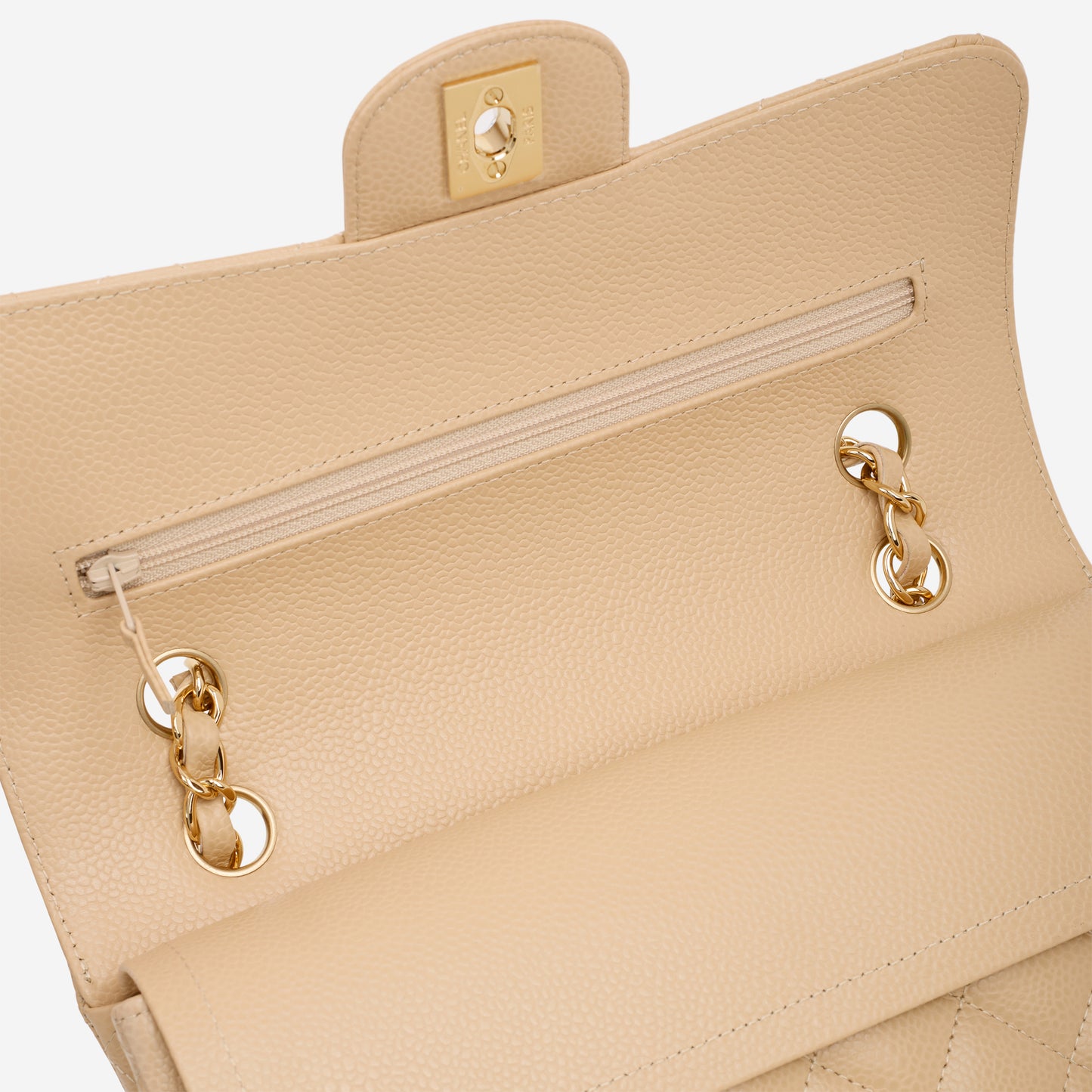 Chanel Small Classic Flap - Beige Caviar | Champagne Gold Hardware