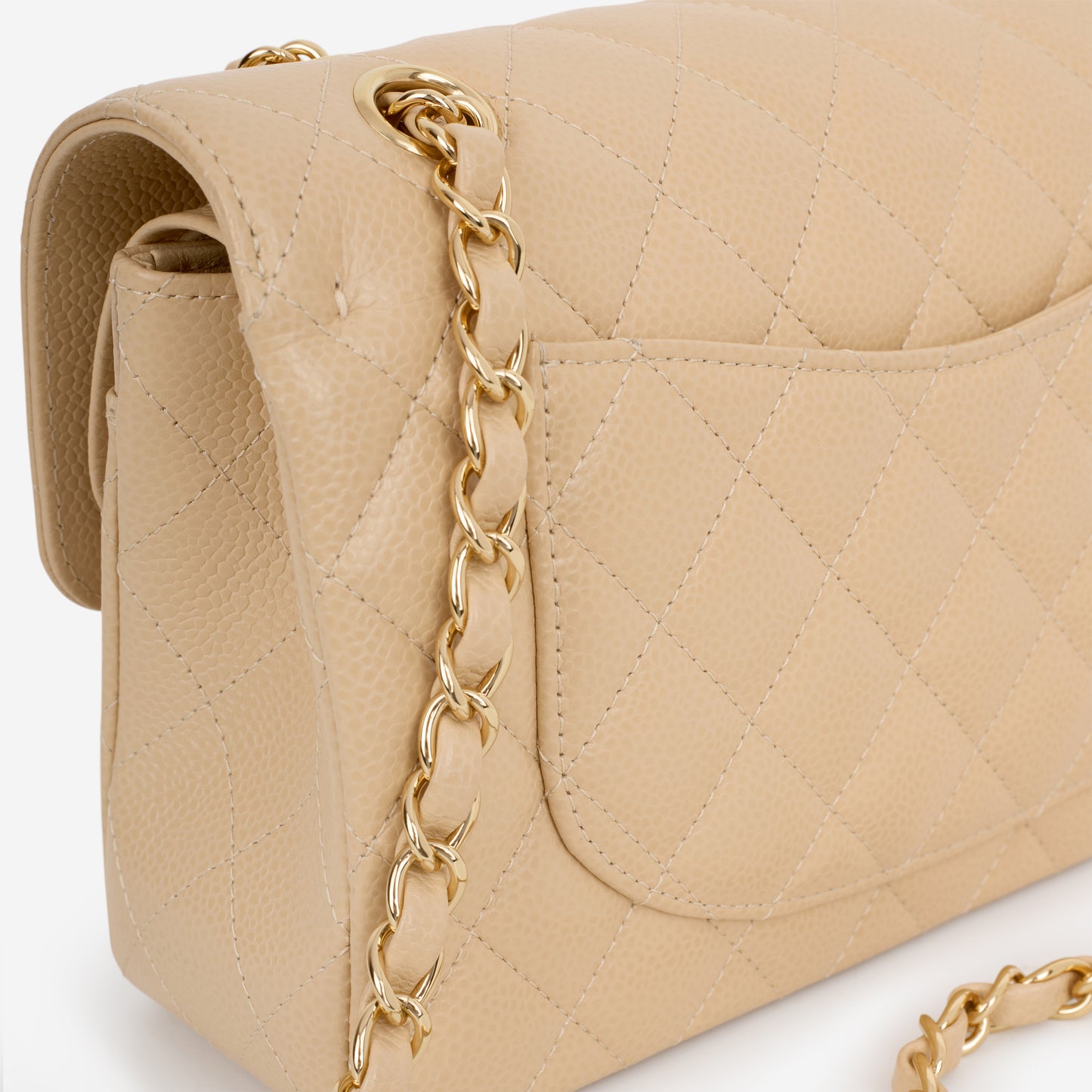 Chanel Small Classic Flap - Beige Caviar | Champagne Gold Hardware