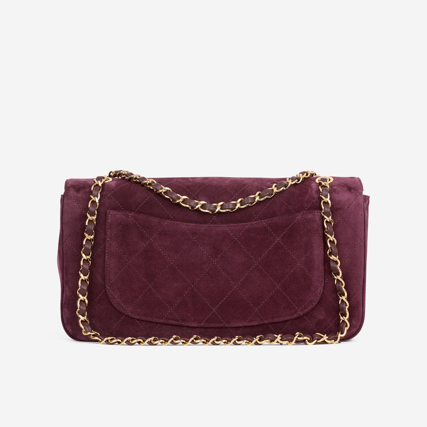 Chanel Maxi Flap 32 Bag - Burgundy Suede | Gold Hardware
