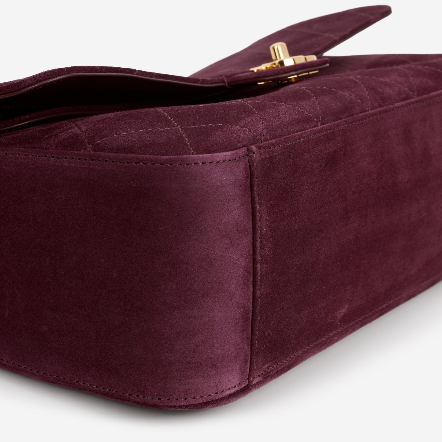 Chanel Maxi Flap 32 Bag - Burgundy Suede | Gold Hardware