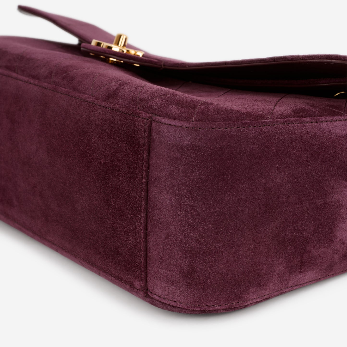 Chanel Maxi Flap 32 Bag - Burgundy Suede | Gold Hardware