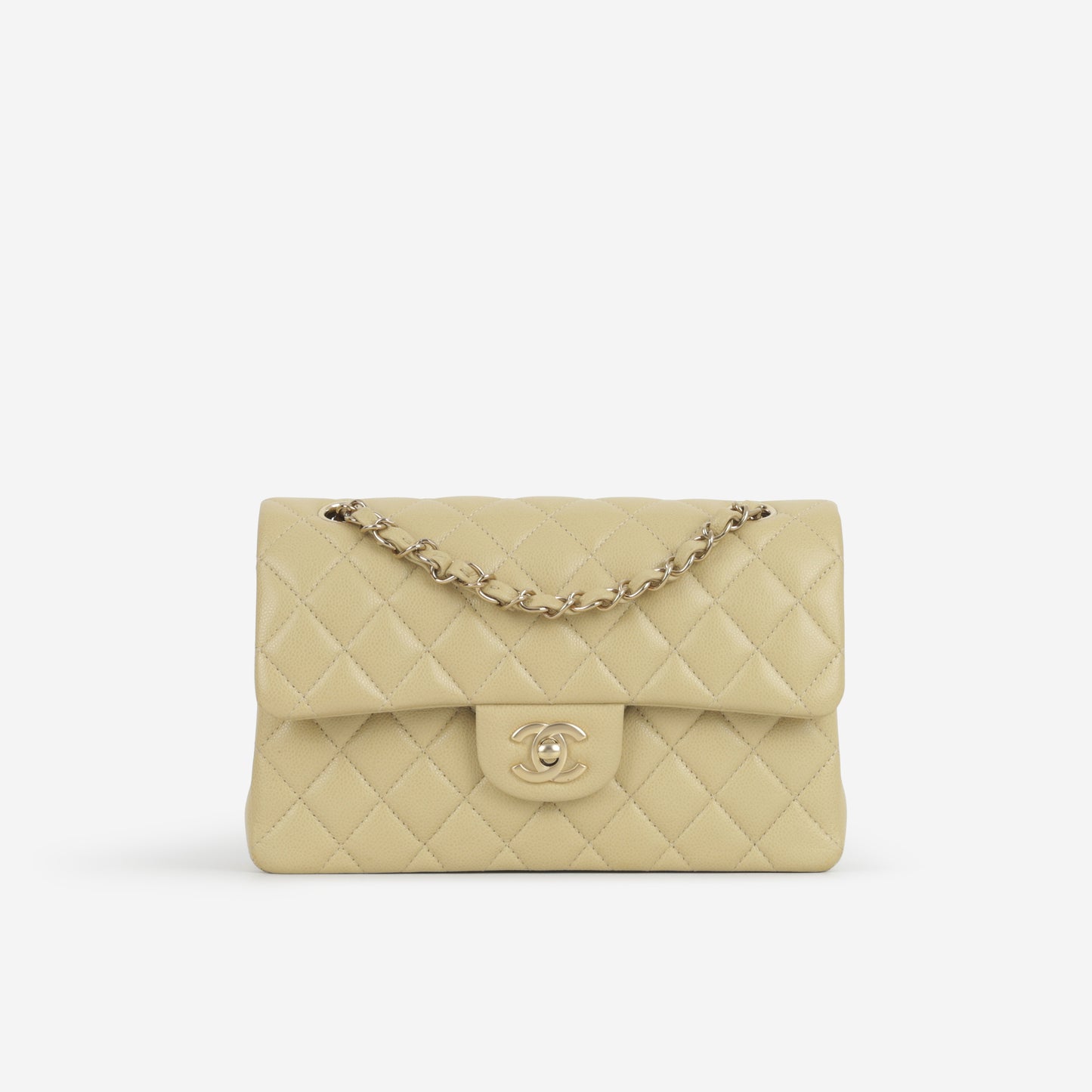 Chanel Small Classic Flap - Pale Yellow Caviar | Gold Hardware