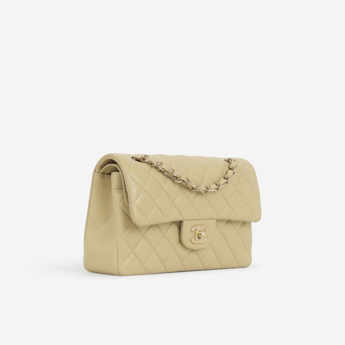 Chanel Small Classic Flap - Pale Yellow Caviar | Gold Hardware