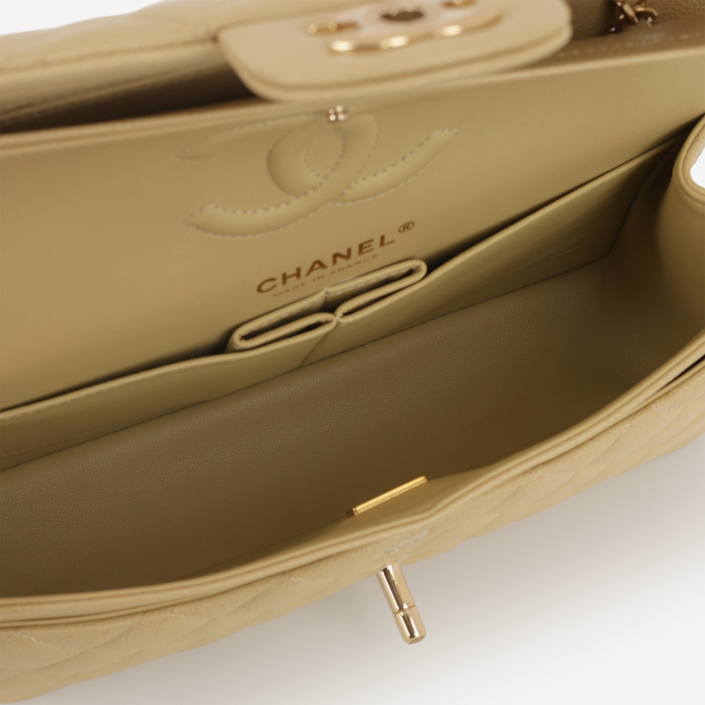 Chanel Small Classic Flap - Pale Yellow Caviar | Gold Hardware