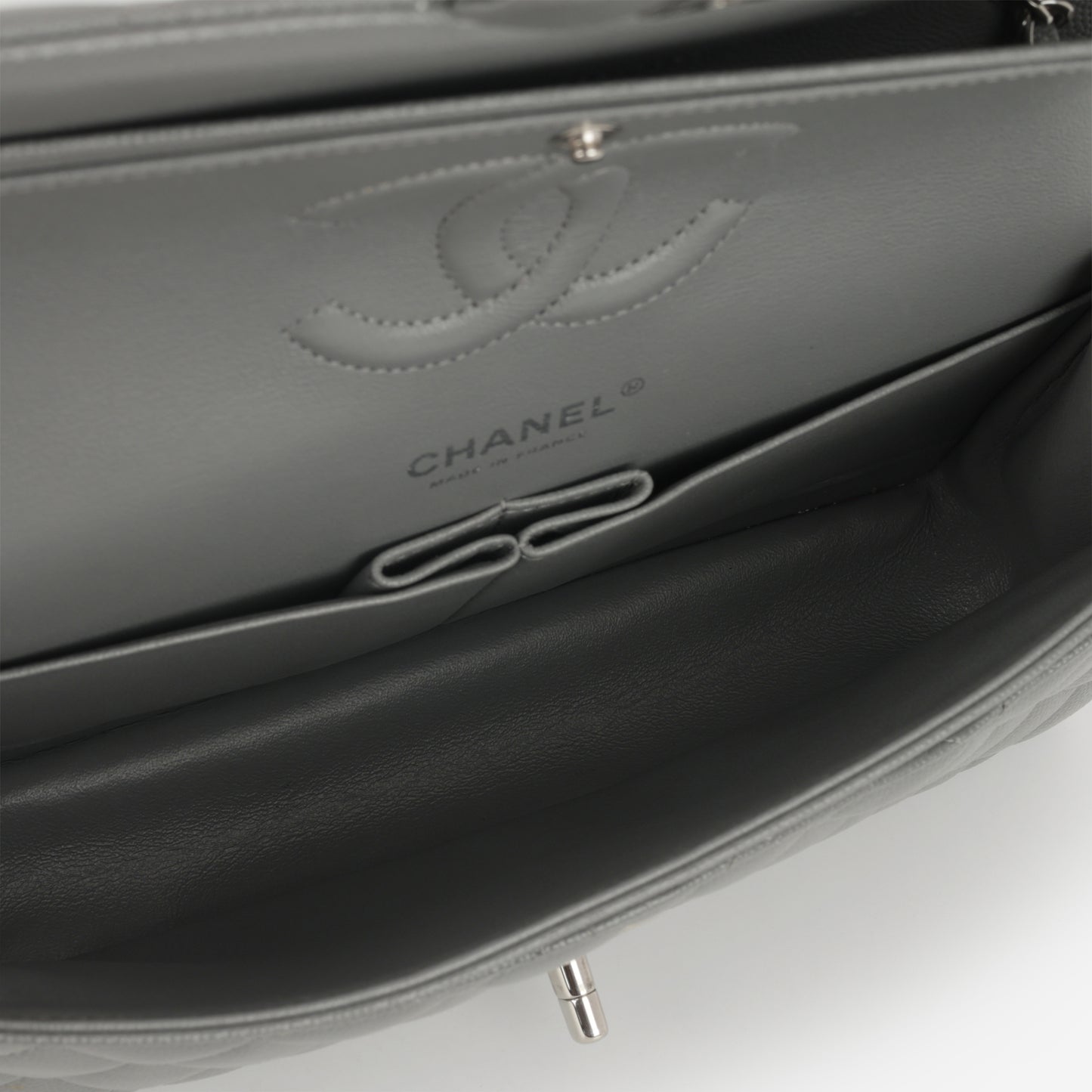 Chanel Medium Classic Flap - Grey Caviar | Silver Hardware