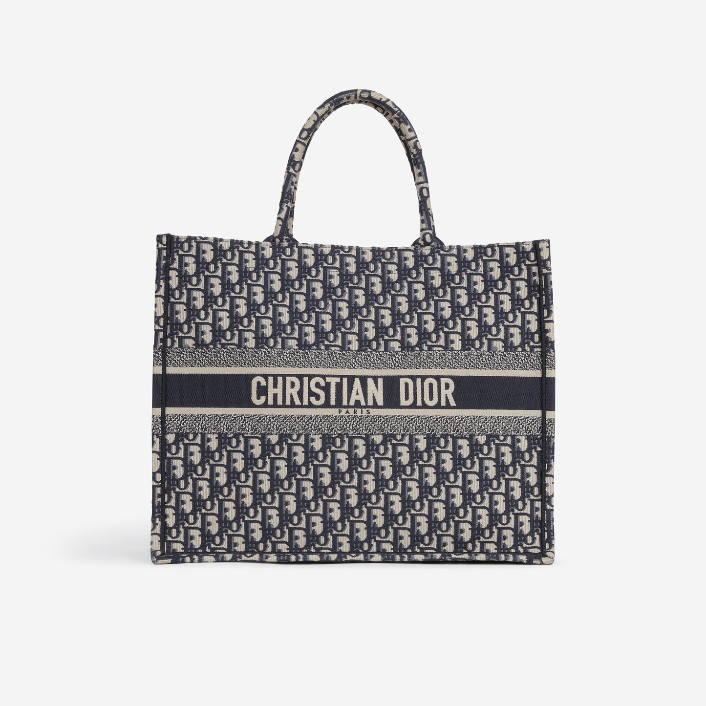 Dior Large Book Tote - Navy Oblique Jacquard