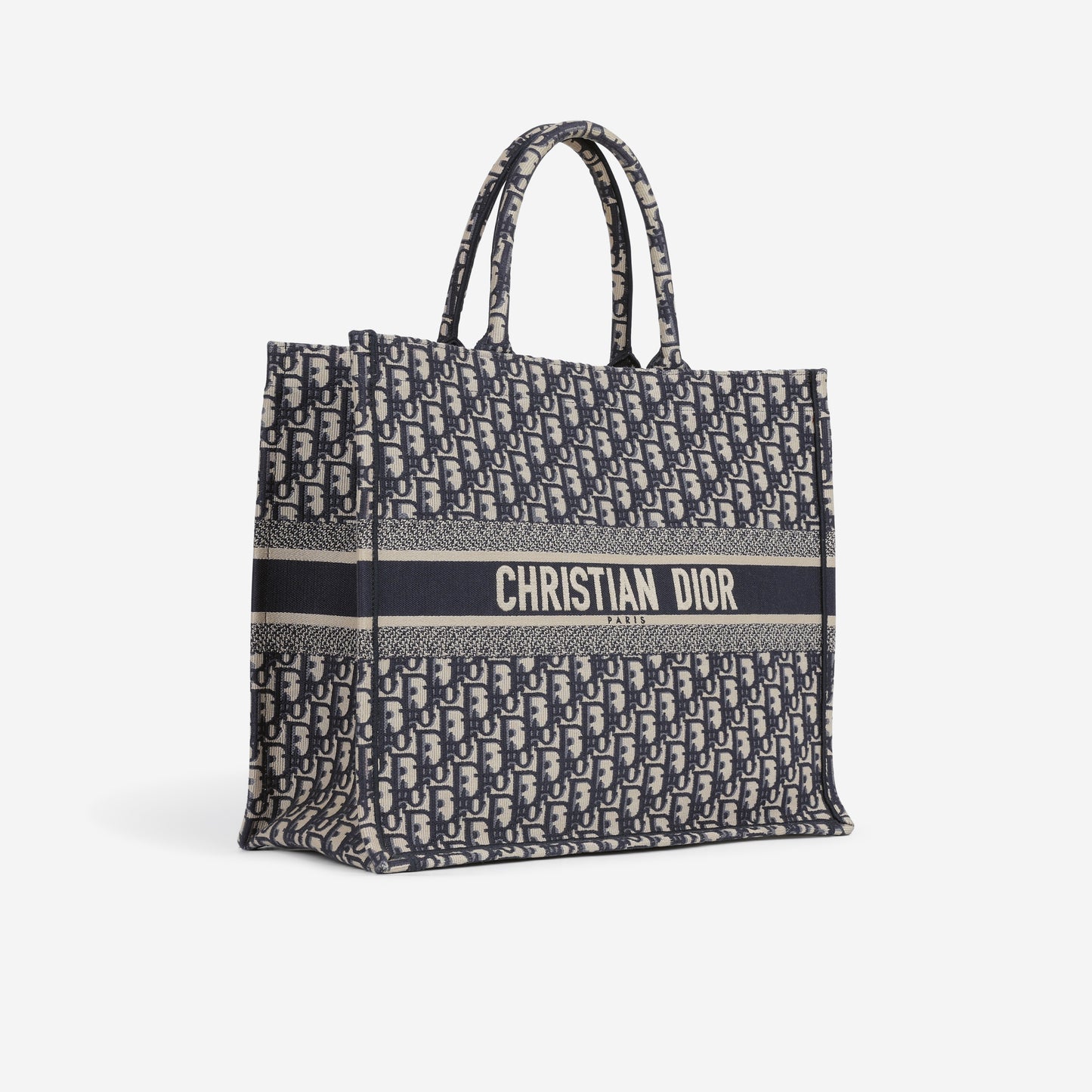 Dior Large Book Tote - Navy Oblique Jacquard