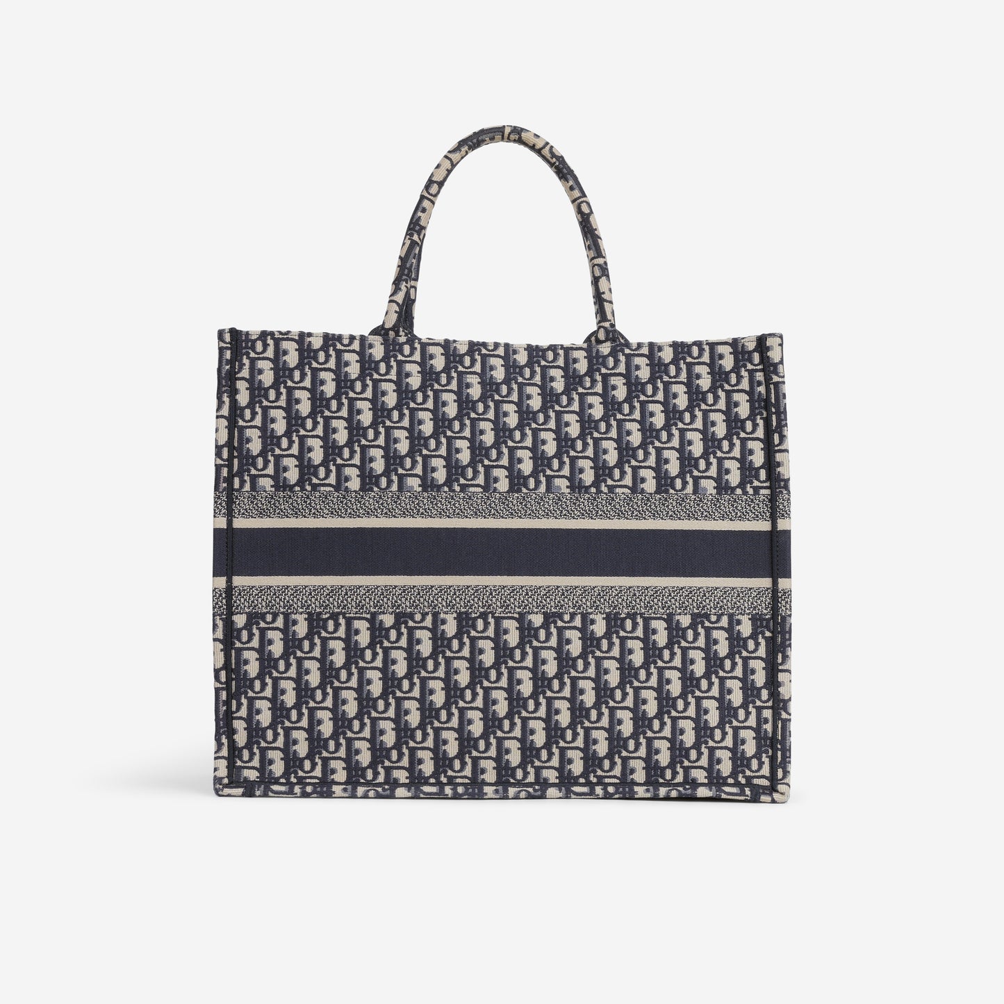Dior Large Book Tote - Navy Oblique Jacquard