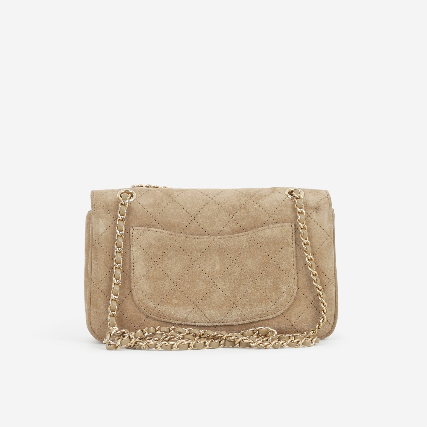 Chanel Mini "Souplissimo" Flap - Dark Beige Suede Goatskin | Gold Hardware
