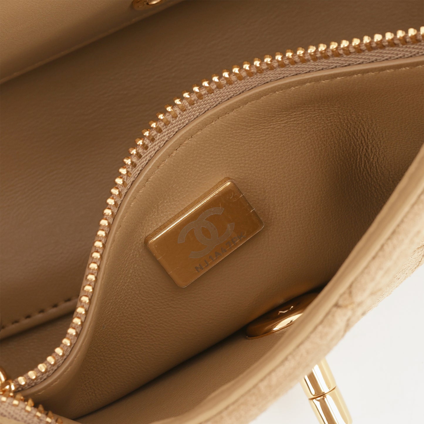Chanel Mini "Souplissimo" Flap - Dark Beige Suede Goatskin | Gold Hardware