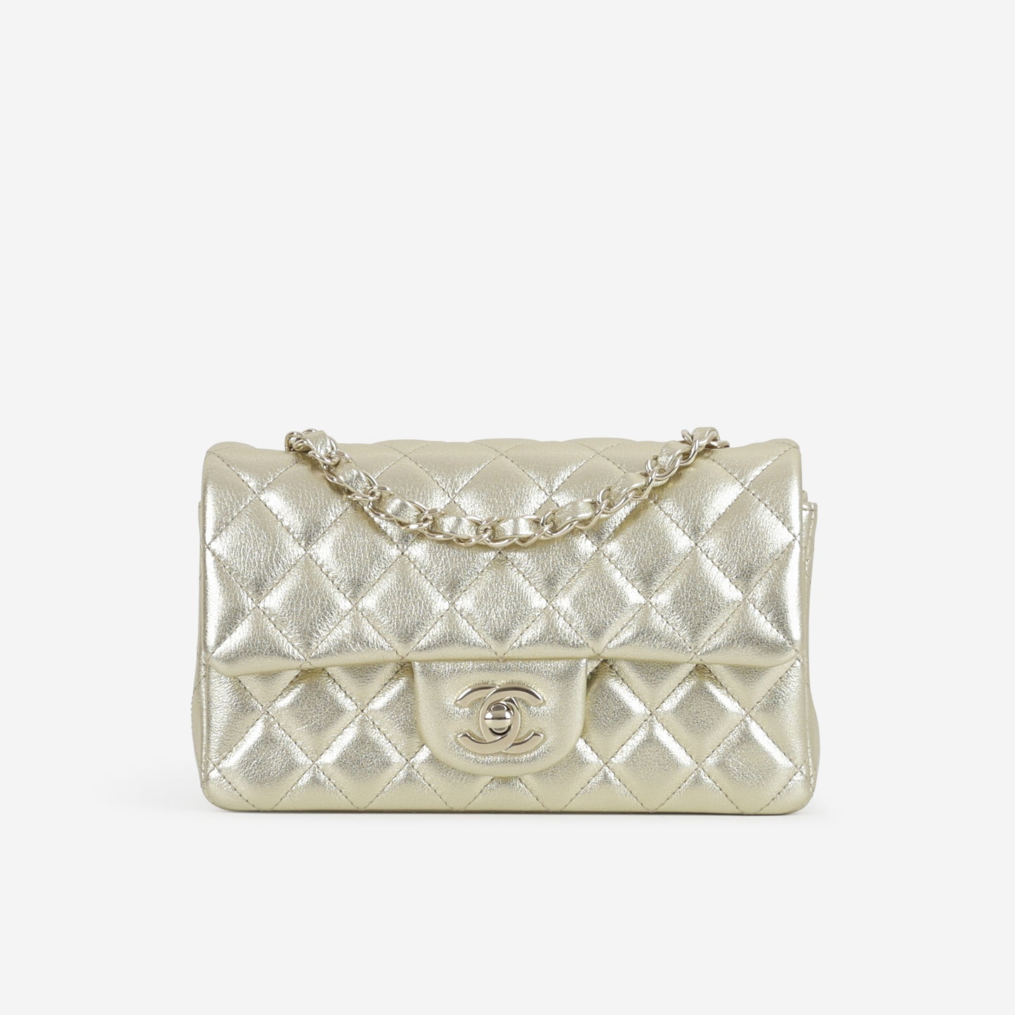 Chanel Mini Rectangular - Gold Metallic Lambskin | Champagne Gold Hardware
