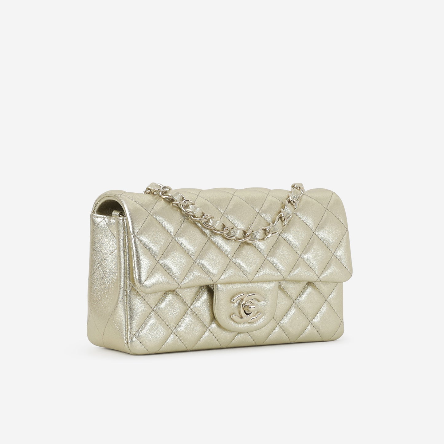 Chanel Mini Rectangular - Gold Metallic Lambskin | Champagne Gold Hardware