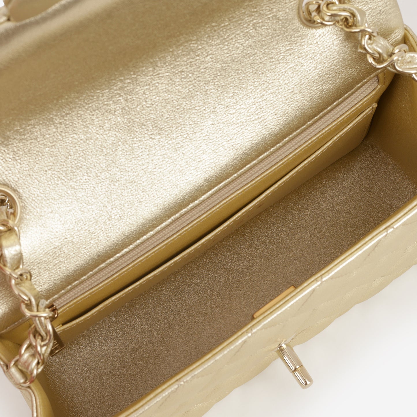 Chanel Mini Rectangular - Gold Metallic Lambskin | Champagne Gold Hardware