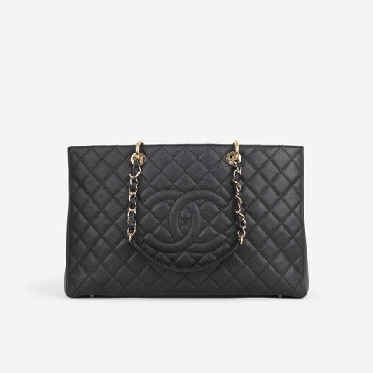Chanel GST XL - Black Caviar | Gold Hardware
