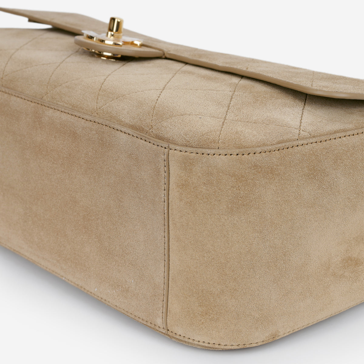 Chanel 2026 Maxi Flap Bag 32 - Dark Beige Suede | Gold Hardware