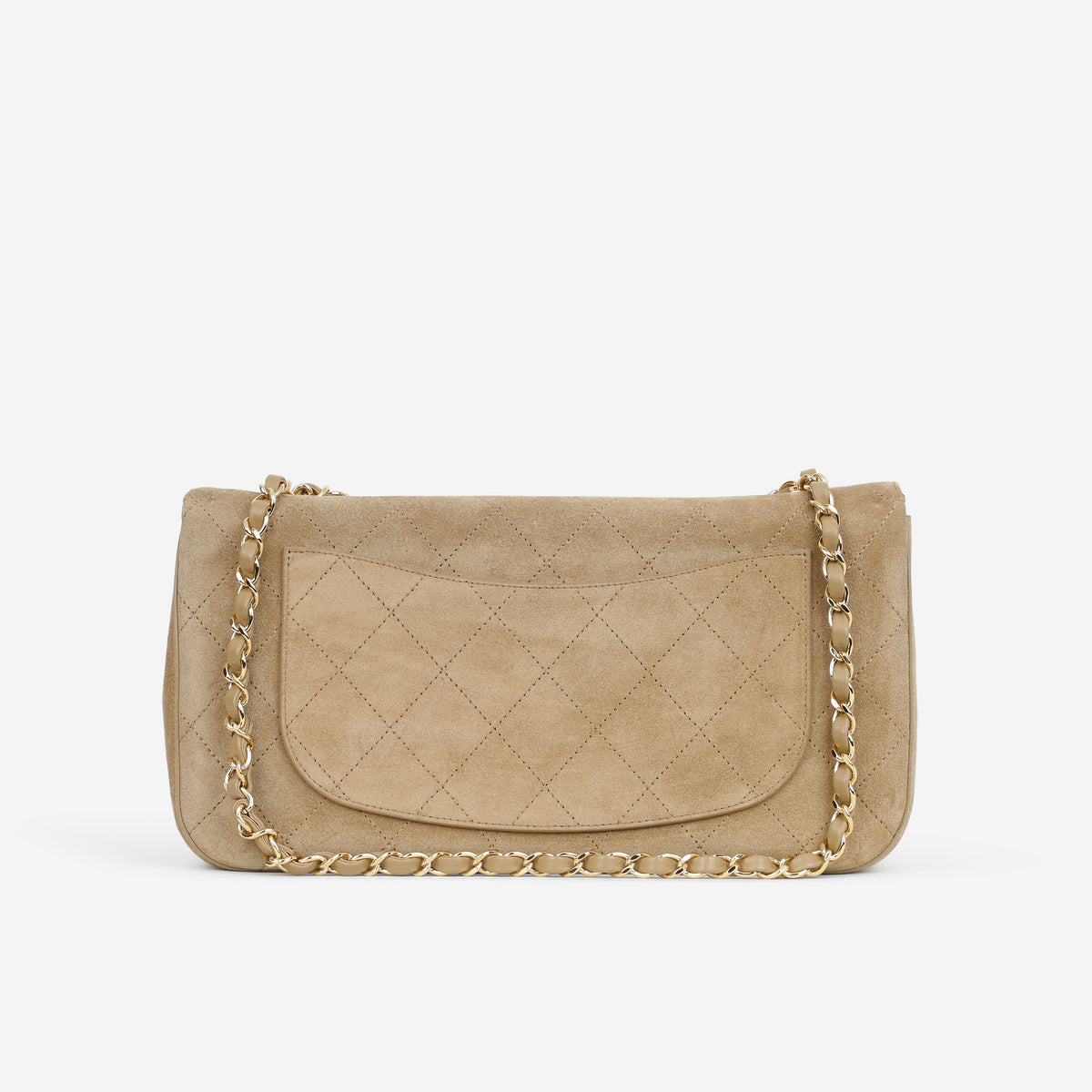 Chanel 2026 Maxi Flap Bag 32 - Dark Beige Suede | Gold Hardware