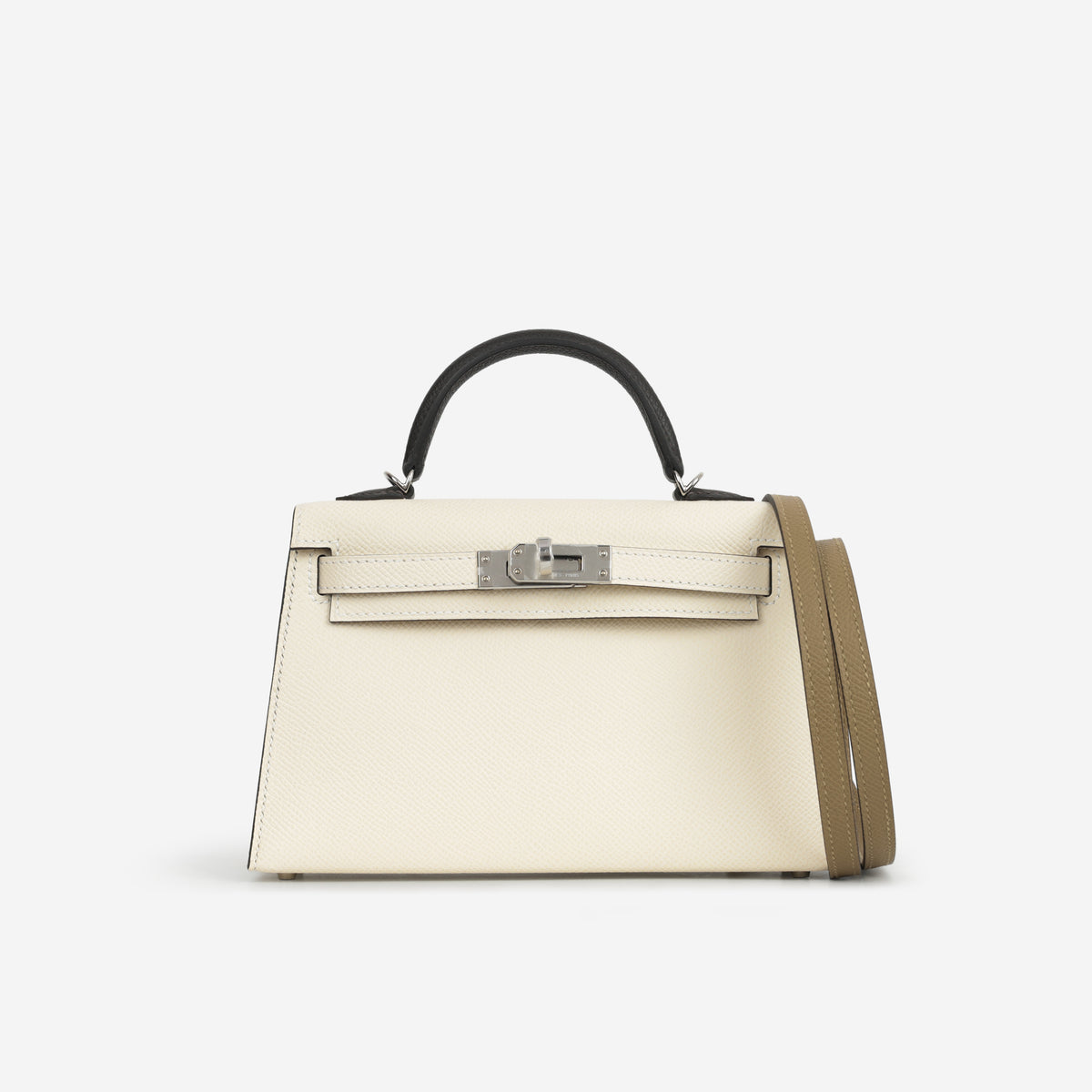 Hermès Tri-Color Mini Kelly 20 - Nata / Bai Brun / Poussiere Epsom | Palladium Hardware