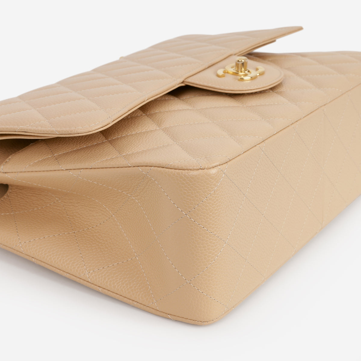 Chanel Classic Jumbo Double Flap - Beige Caviar | Gold Hardware