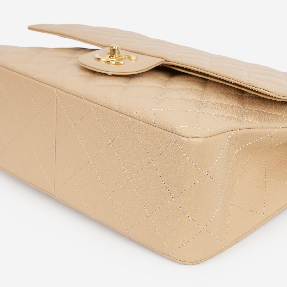 Chanel Classic Jumbo Double Flap - Beige Caviar | Gold Hardware