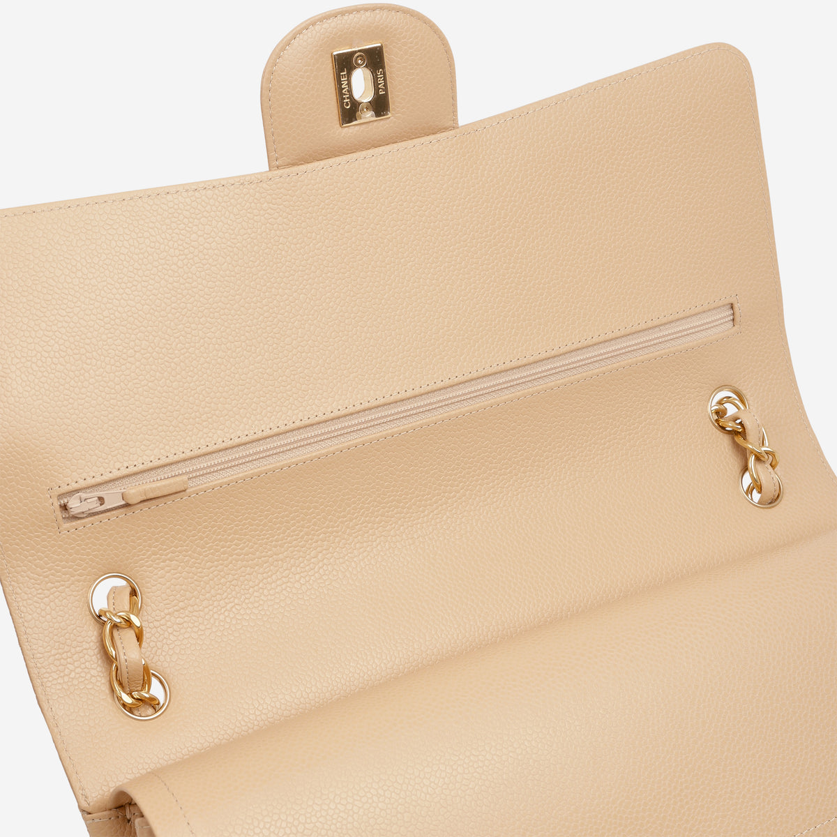 Chanel Classic Jumbo Double Flap - Beige Caviar | Gold Hardware