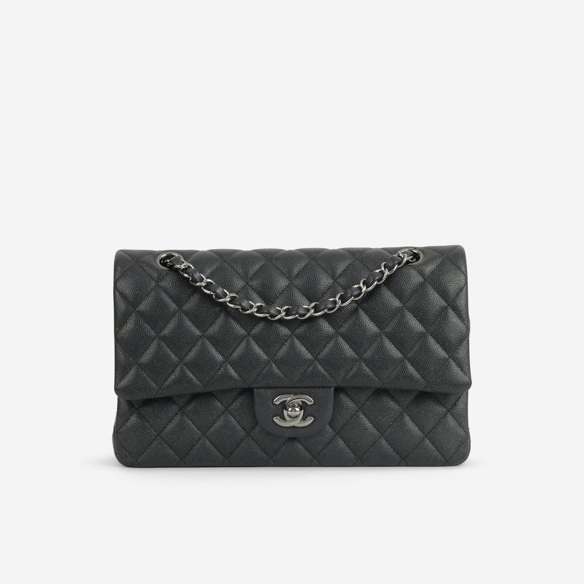 Chanel Medium Classic Flap - Black Iridescent Caviar | Gunmetal Hardware - Bagista