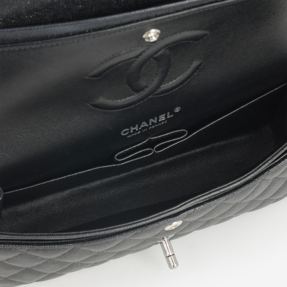 Chanel Medium Classic Flap - Black Iridescent Caviar | Gunmetal Hardware - Bagista