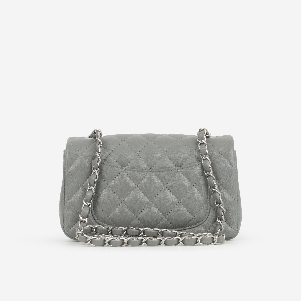 Chanel Mini Flap Rectangular - Grey Caviar | Silver Hardware