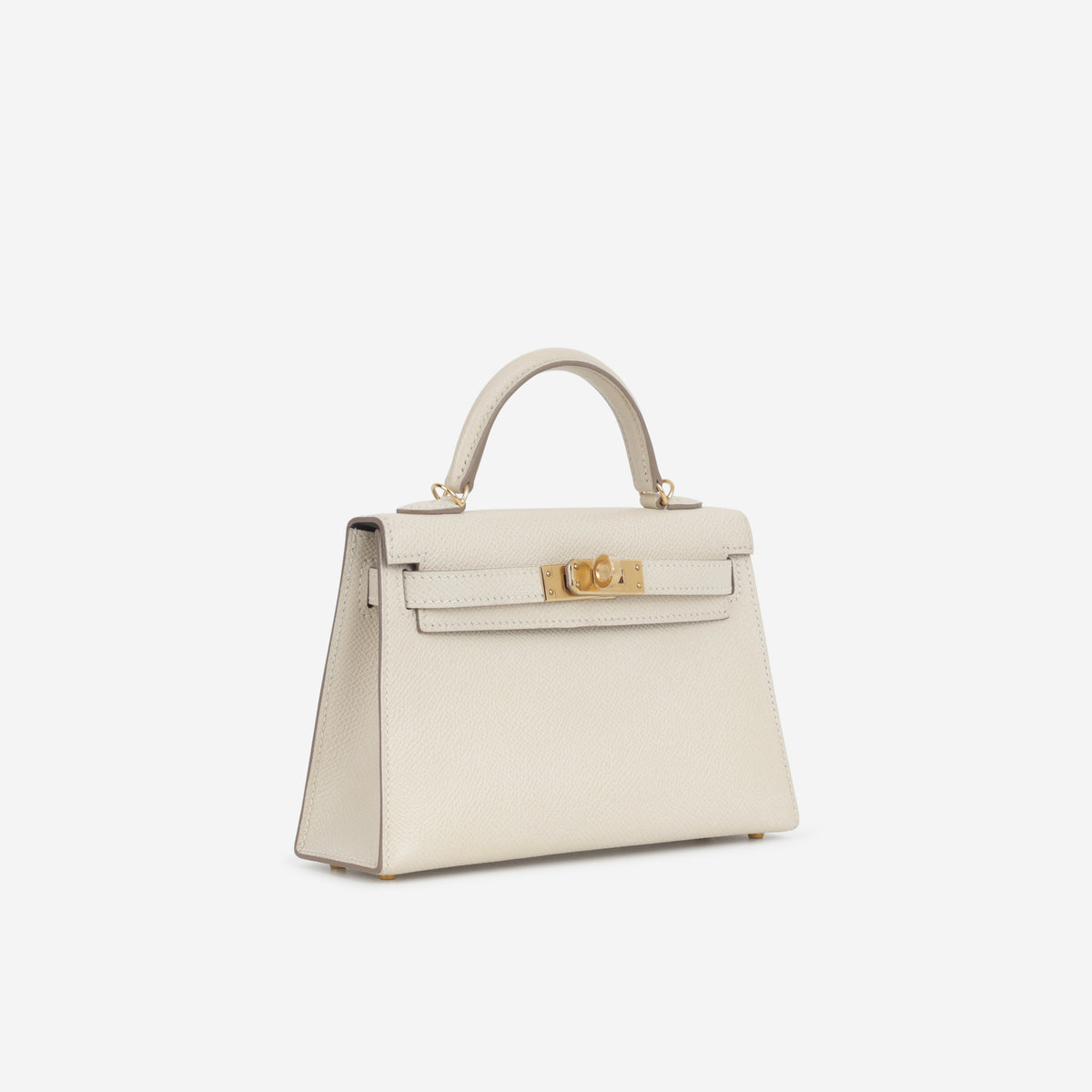 Hermès HSS Mini Kelly - Craie Epsom / Black Interior | Gold Hardware