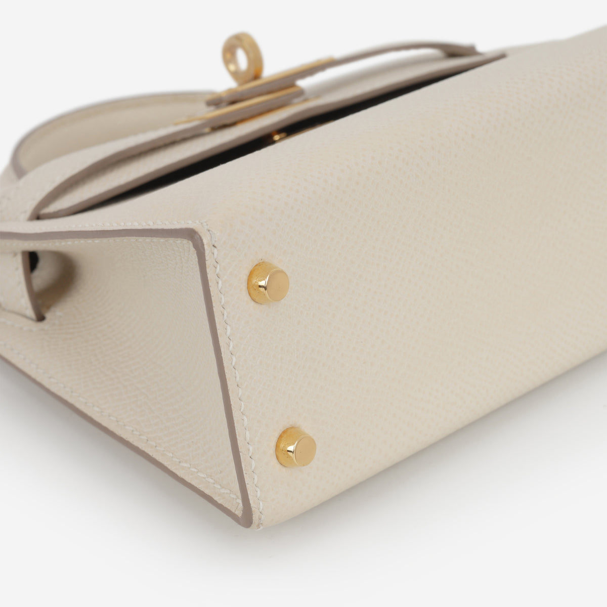 Hermès HSS Mini Kelly - Craie Epsom / Black Interior | Gold Hardware